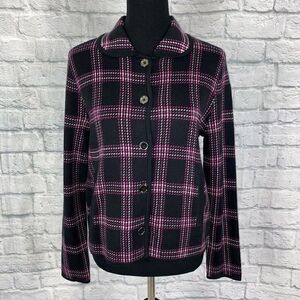 Jones New York new w/tags signature plaid sweater button up jacket size large